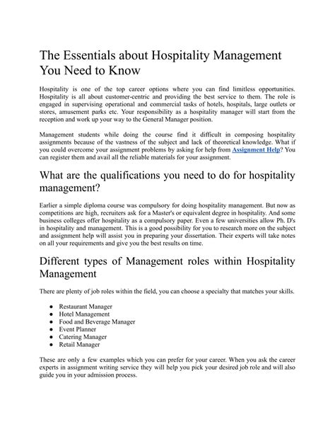 Ppt The Essentials About Hospitality Management You Need To Know