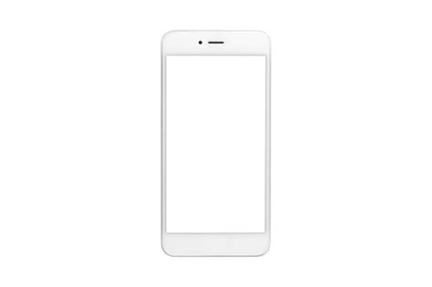 Foto De Smartphone Branco Com Uma Tela Em Branco Sobre Fundo Branco