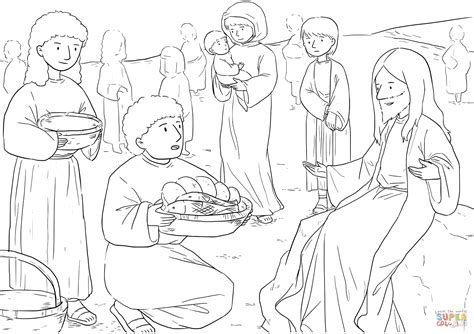 Jesus Feeding The Coloring Page