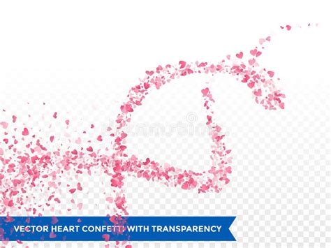 Pink Hearts Trace Trail Vector Background Stock Vector Illustration