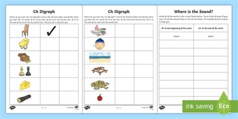 Identify The Ch Sound Worksheet Worksheet Teacher Made