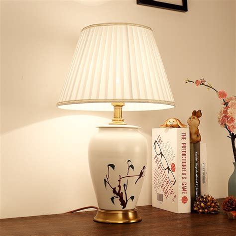 Hand Painted Ceramic Table Lamp Office Lamps Modern Bedroom Bedside