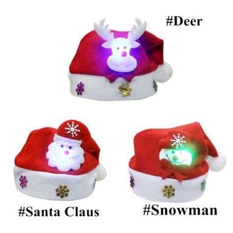 Led Christmas Hat For Adult And Kids Christmas Hat Snowmanelksanta