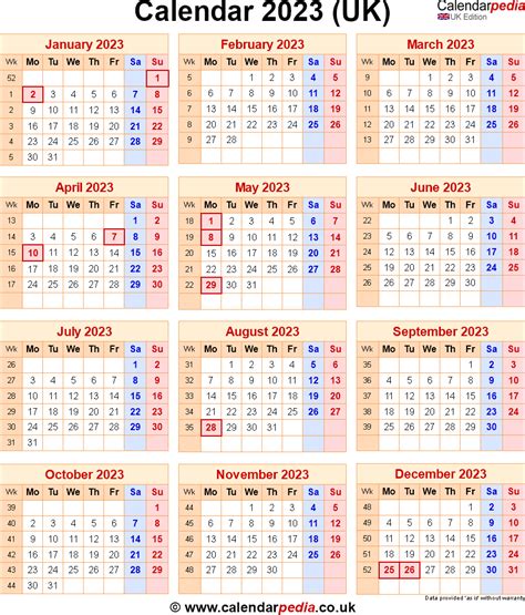 Calendar 2023 Uk