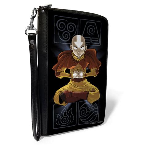 Pu Zip Around Wallet Rectangle Avatar The Last Airbender Aang Medita