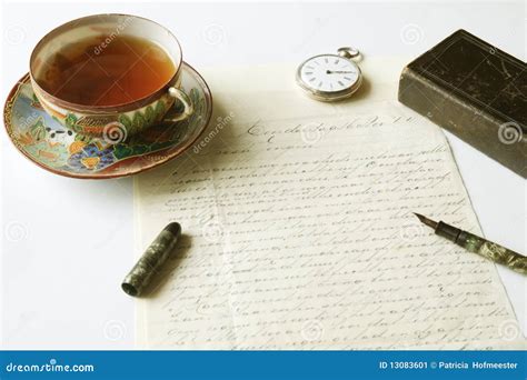 Vintage Handwritten Letter And Fountain Pen Stock Image Image Of