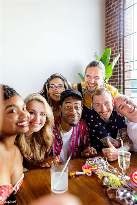 Download Premium Image Of Diverse Group Of Friends Taking A Selfie At A