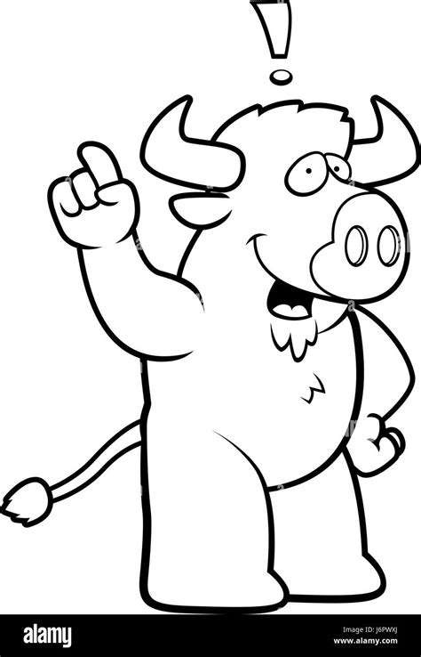 a happy cartoon buffalo with an idea stock vector image and art alamy