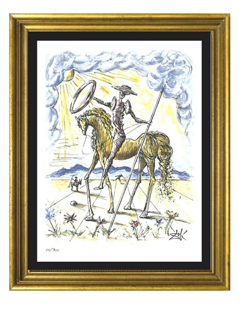 Salvador Dali Don Quixote Signed Hand Numbered Limited Edition Lithograph Print Unframed