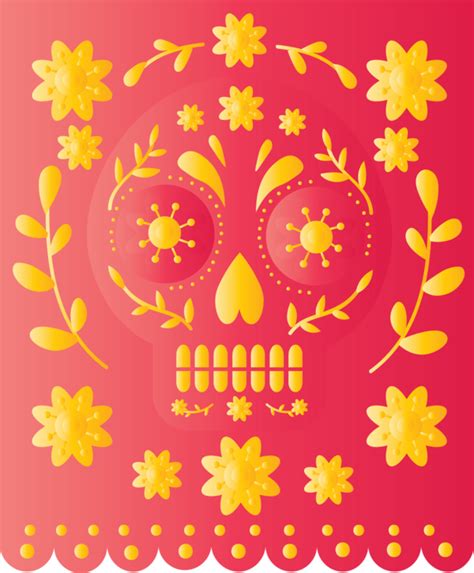 Day Of The Dead Floral Design Visual Arts Pattern For Mexican Bunting