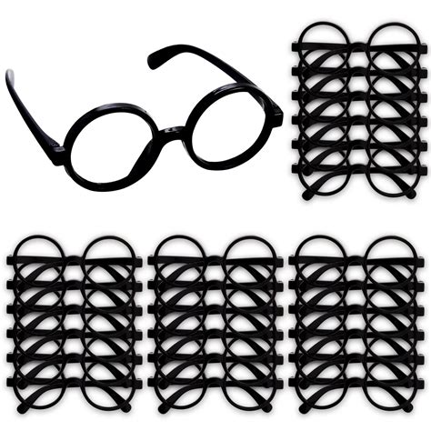 Buy Blue Panda24 Pack Nerd Glasses Party Supplies Round Black Wizard Glasses For Cosplay