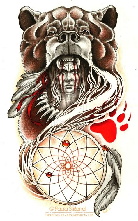 Indian Bear By Hatefueled On Deviantart Native American Tattoo