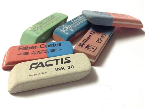 6 Vintage Erasers Antique School Eraser Set Rubber Collection