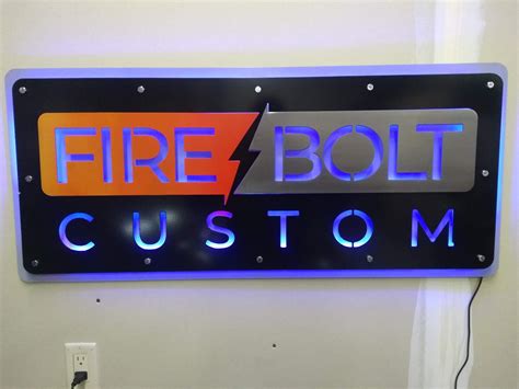 Led Lighted Metal Sign Double Panel Home Or Business Logo