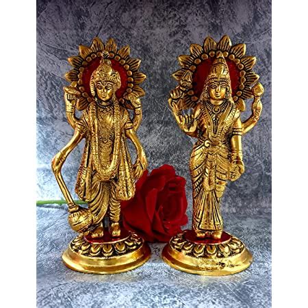 Buy Kartique Brass Large Size Lord Bhagwan Vishnu Narayan And Laxmi
