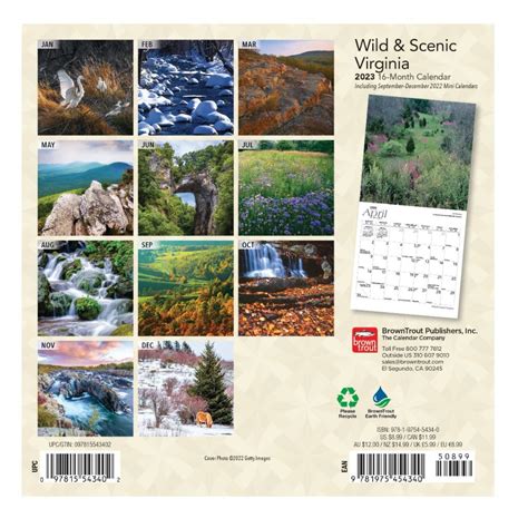 Buy Brown Trout Virginia Wild And Scenic 2023 Mini 7x7 Calendar