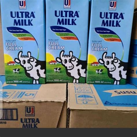 Jual Ultra Milk Full Cream Susu Uht 1000 Ml 1dus Isi 12pcs Di Seller