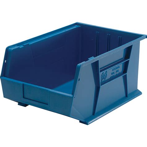 The 5 gallon commander heavy duty stackable storage tote is designed to handle all your small storage needs whether it's on the jobsite or around the house. Quantum Storage Heavy Duty Stacking Bins — 16in. x 11in. x 8in. Size, Carton of 4 | Northern Tool