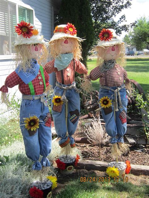 This set of 2 fall scarecrow picks is madethis set of 2 fall scarecrow picks is made of fabric and straw on a bamboo stick. 15 Fabulous Scarecrow Yard Decoration Ideas For Fall and ...