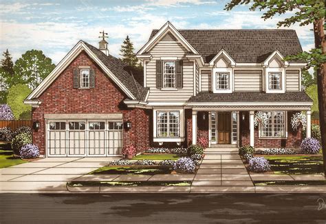 Traditional Two Story House Plan With Covered Front Porch 39258st