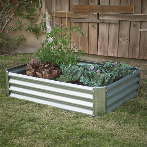 Belham Living Emery Corrugated Metal Raised Garden Bed With Lining