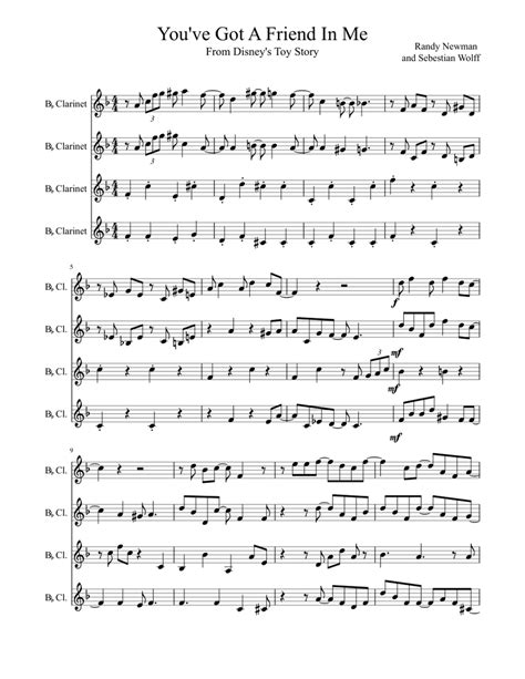 You Ve Got A Friend In Me Clarinets Sheet Music For Woodwinds Other