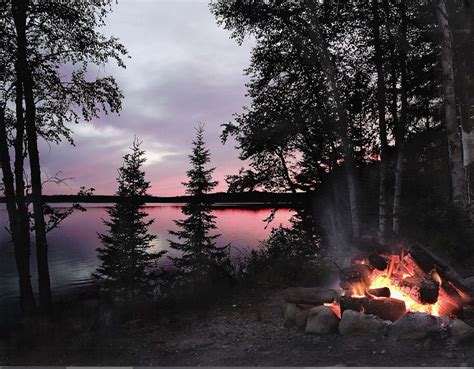 Campfire At Sunset Northern Wilderness Outfitters Ltd