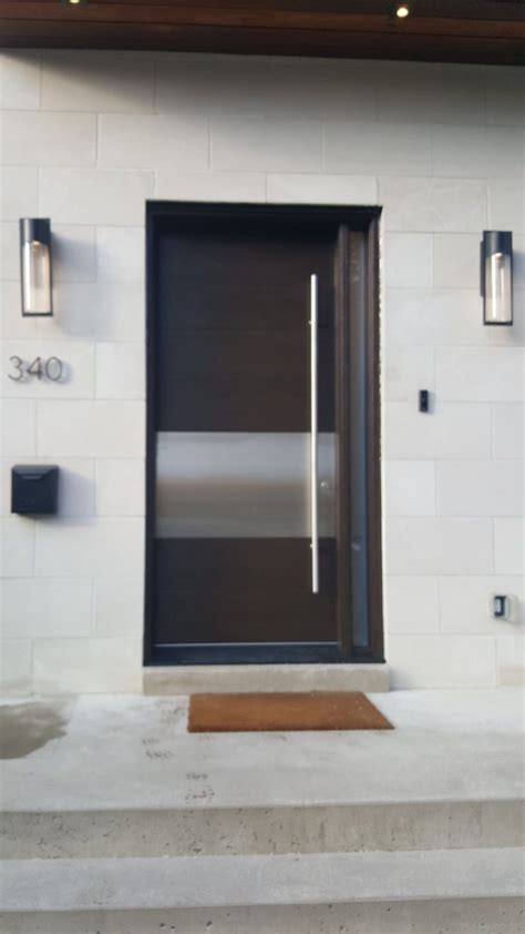 Modern Single Front Entry Door Stainless Steel Panel Modern Doors