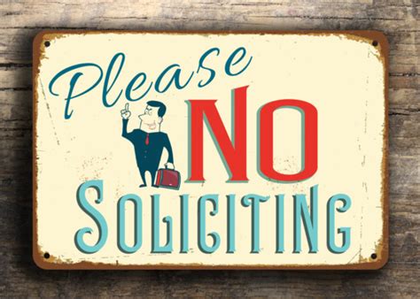 Vintage Style No Soliciting Sign No Solicitation Sign