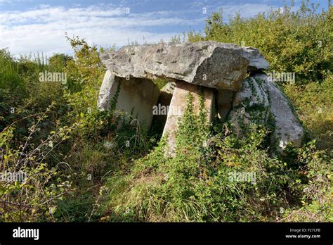 Prehistoric Neolithic Dolmen Burial Chambered Tomb Of Kercadoret At The