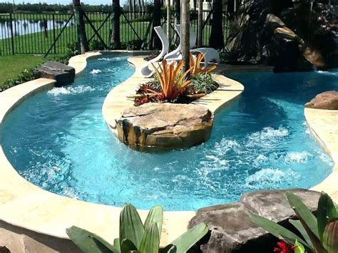 Diy Lazy River Cost Backyard Oasis Lazy River Pool With Island Lagoon