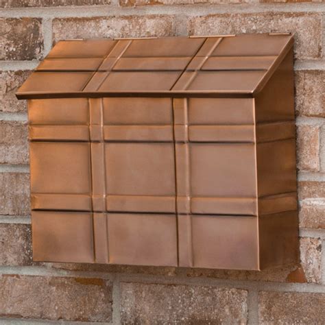 Grid Wall Mount Copper Mailbox - Antique Copper - Mailboxes and Slots