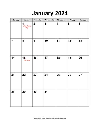 Printable Calendar 2024 With Holidays Free Printable Calendar 2024