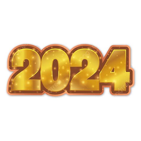 Frohes Neues Jahr 2024 Goldene 3d Zahlen Mit Luxustext Vektor 2024