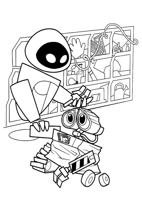 Walle Eve Coloring Pages