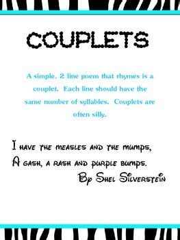 Examples of couplets in literature. This is a colorful poster describing a couplet poem. It ...