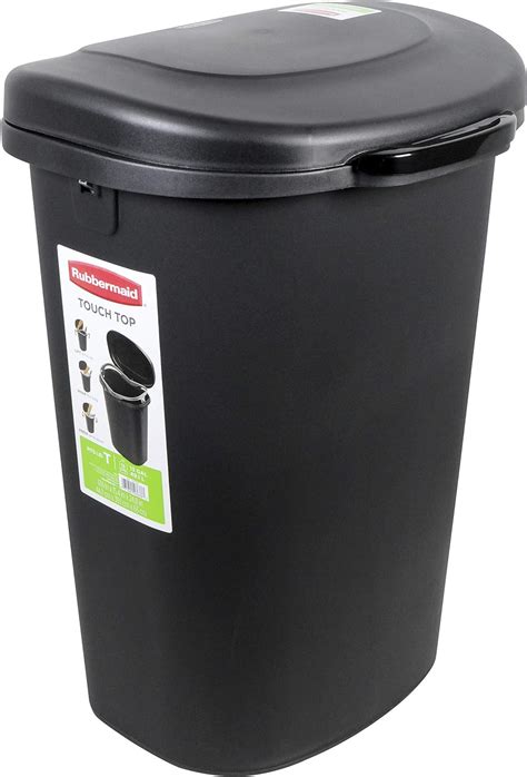 Best Rubbermaid 32 Gallon Trash Can Black Plastic Home Tech Future