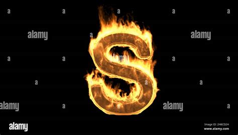 Fire Alphabet Letter S Flaming Burn Font Burning Flame Text With