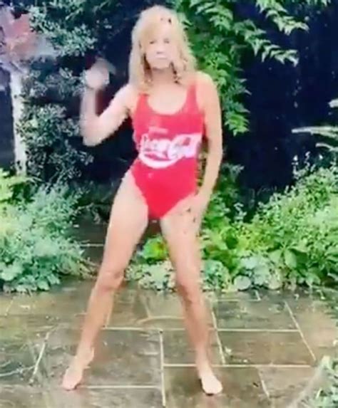 Amanda Holden Bgt Judge Sparks Frenzy In Risque Swimsuit As She Dances In The Rain