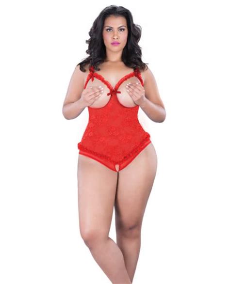 Lace Open Cup Crotchless Teddy Red One Size Queen On Literotica