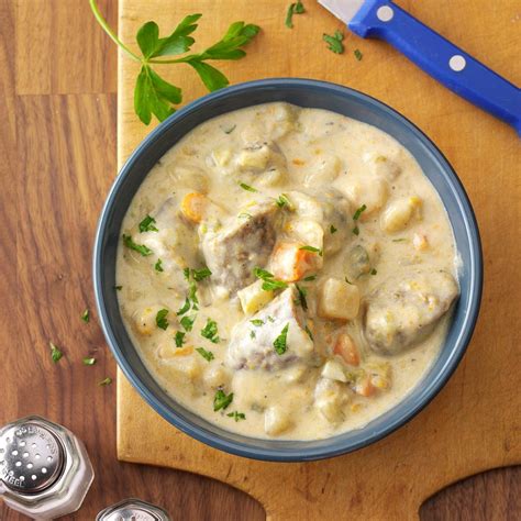 Creamy Bratwurst Stew Recipe Taste Of Home