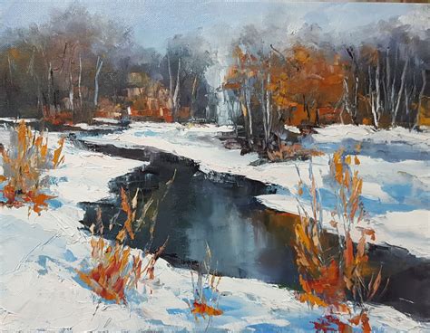 Winter Forest Oil Painting By Olga Egorov Artfinder