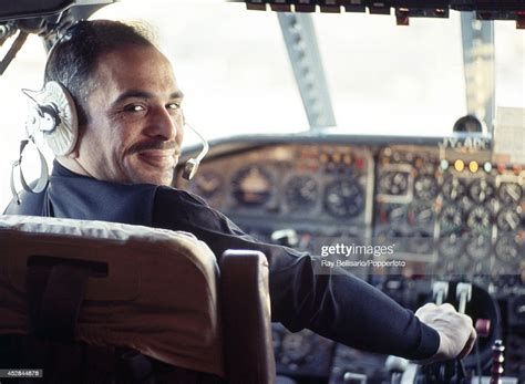 King Hussein Of Jordan At The Controls Of His Private Aeroplane At
