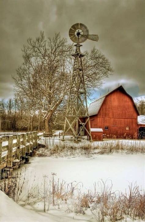 Snow In Old Farm Windmills 1000 Images About Barns On Pinterest