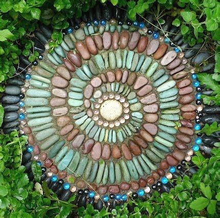 Coastal Beach Garden Stepping Stones With Shells Seaglass Pebbles