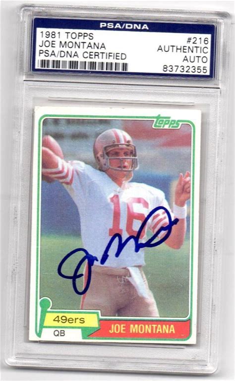 Joe montana's official rookie card is his 1981 topps #216 card. Joe Montana 1981 Topps signed Psa slabbed Autograph Rookie Card Sf 49ers #216