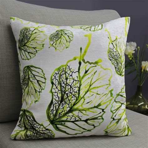 Inky Leaf Botanical Print Cushion By Terrarium Designs