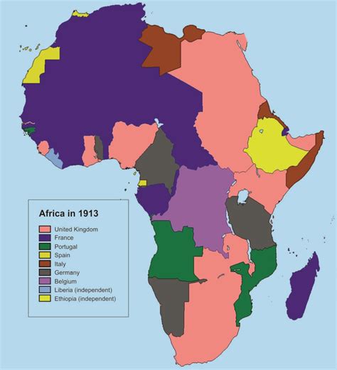Colonial Africa In 1913 Source Wikipedia Away From The Western Front