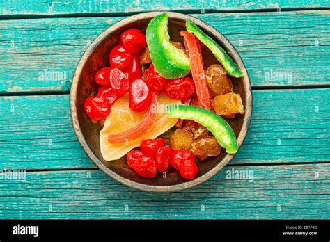 Healthy Foodmix Dried Fruitshealthy Assorted Dried Fruit On A Plate
