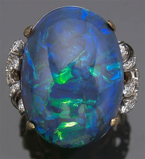 Black Opal And Diamond Ring 40 Forever Joias De Opala Joias